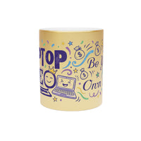 Laptop CEO Metallic Mug — Be Your Own Boss Silver/Gold Coffee Cup