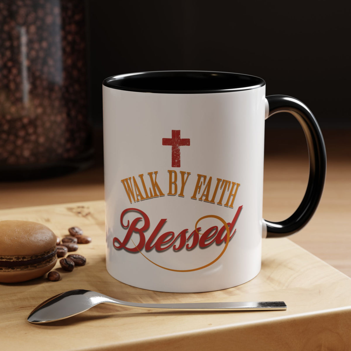 Blessed Coffee Mug — "Walk by Faith" Inspirational Christian Mug