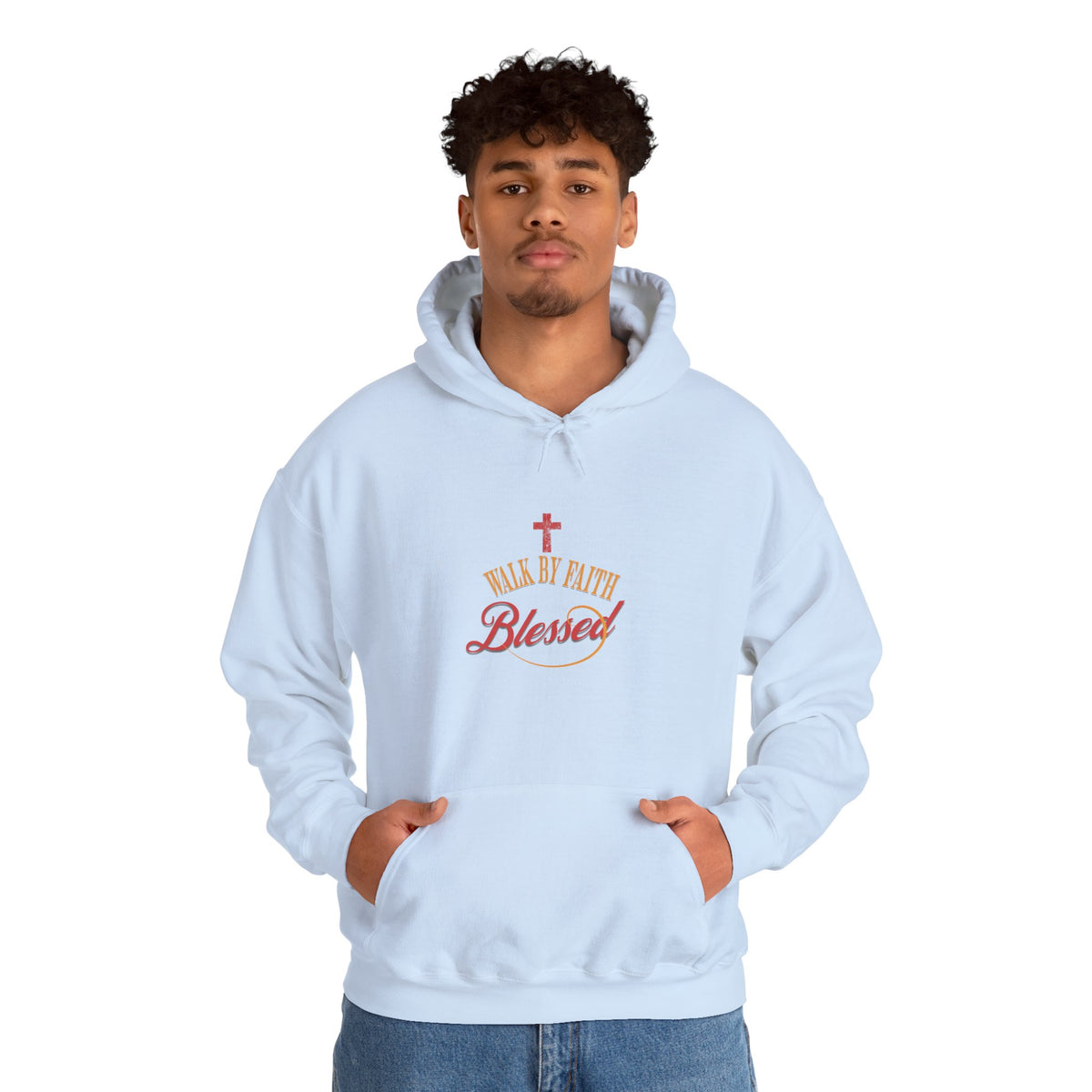 Unisex Blessed Faith Hoodie - 'Walk by Faith' Christian Pullover