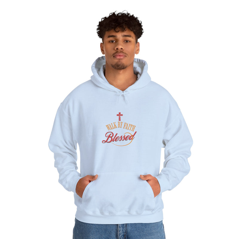 Unisex Blessed Faith Hoodie - 'Walk by Faith' Christian Pullover