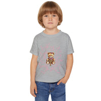 Toddler T‑Shirt — Cute Teddy Bear Cross Design with Pink Script