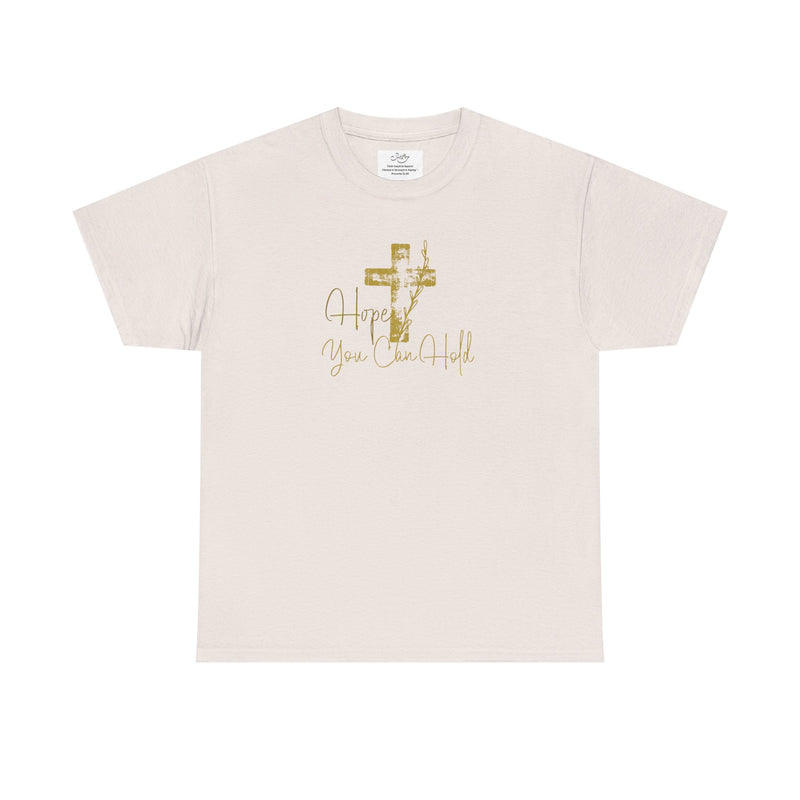 Christian T-Shirt - 'Hope You Can Hold' Gold Cross Tee