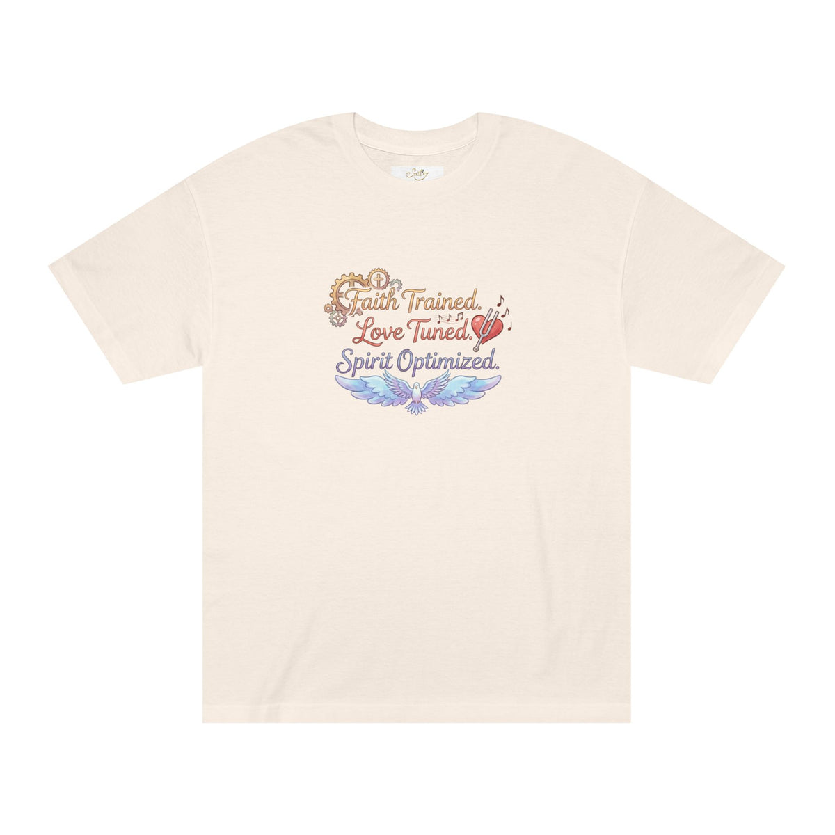 Classic Tee — Faith Trained, Love Tuned, Spirit Optimized Inspirational Graphic Shirt
