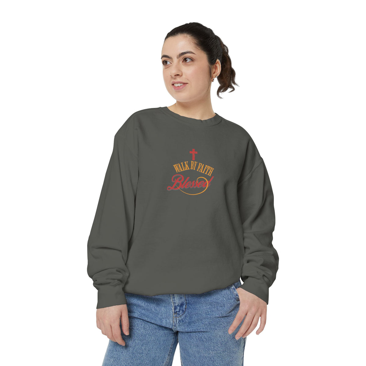 Unisex Blessed Faith Sweatshirt — Christian Cross Pullover