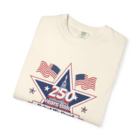 Patriotic T-Shirt — "250 Years Bold, United We Stand" with "God Bless America"