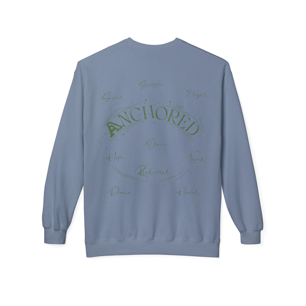 Anchored Crewneck Sweatshirt — Faith, Hope, Grace Inspirational Pullover