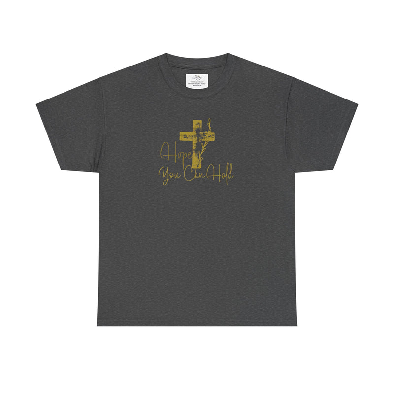 Christian T-Shirt - 'Hope You Can Hold' Gold Cross Tee
