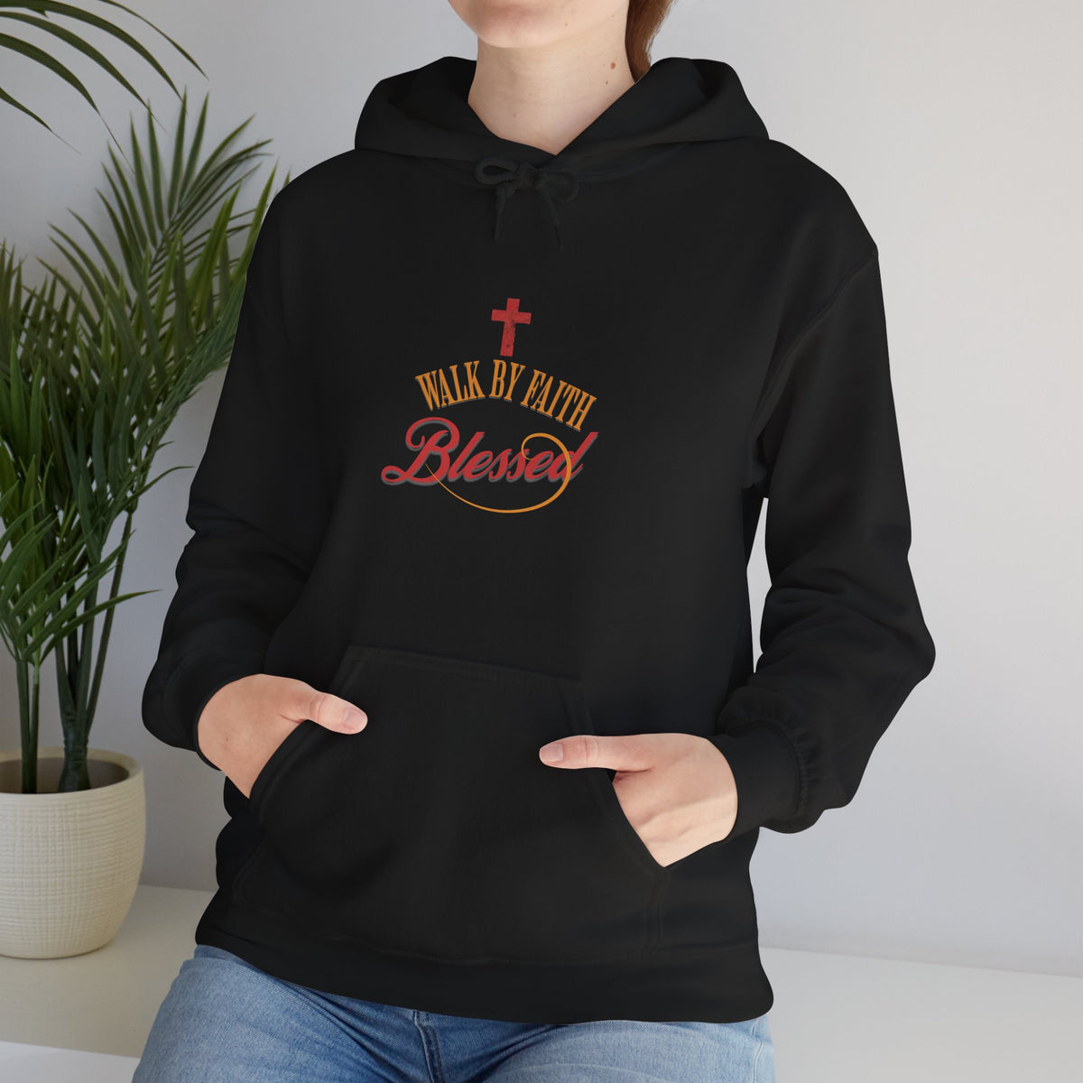 Unisex Blessed Faith Hoodie - 'Walk by Faith' Christian Pullover