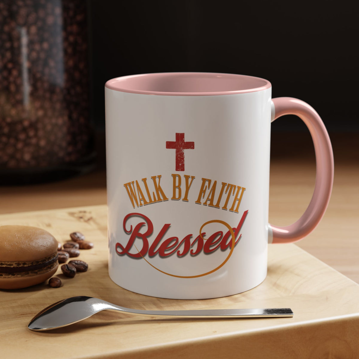 Blessed Coffee Mug — "Walk by Faith" Inspirational Christian Mug