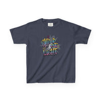 Kids 'Child of Light' Graphic Tee — Colorful Hand-Lettered 'Cherished' Back Design