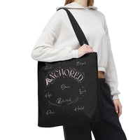 Anchored Inspirational Tote Bag — 'Anchored' Script Design