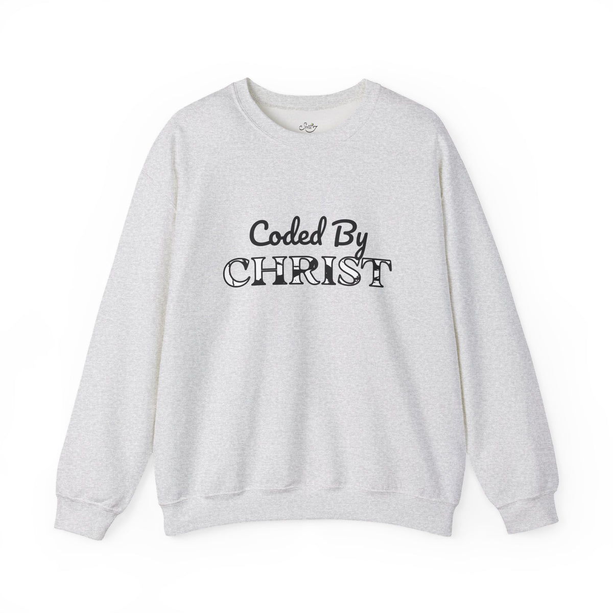 Crewneck Sweatshirt — "Coded By Christ" Inspirational Christian Graphic