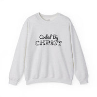 Crewneck Sweatshirt — "Coded By Christ" Inspirational Christian Graphic