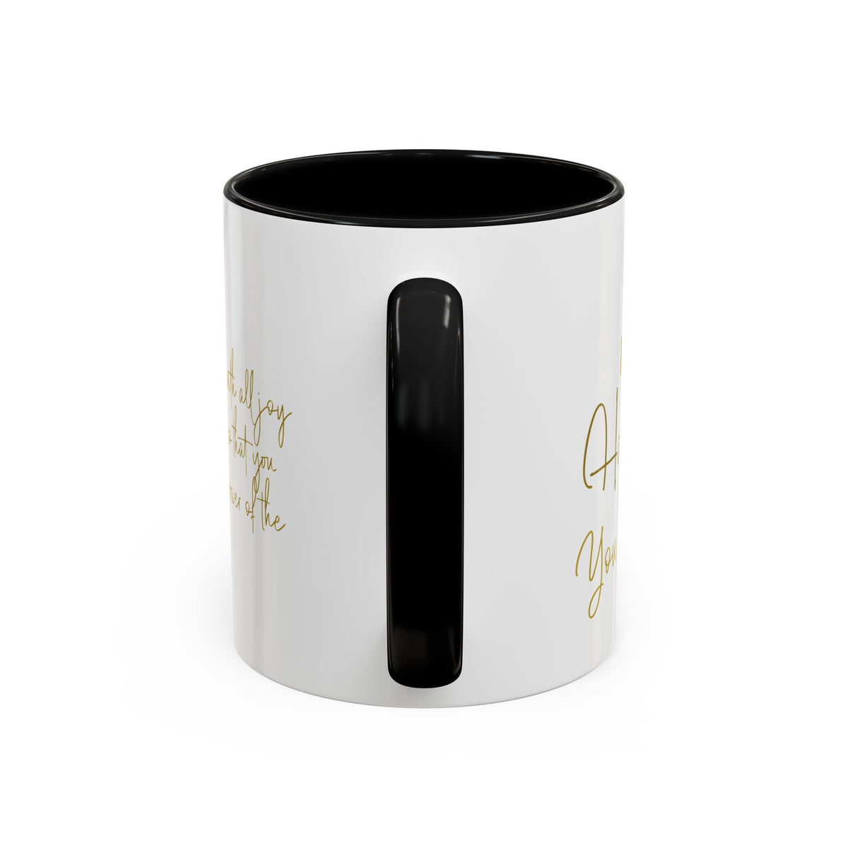 Christian Scripture Coffee Mug – Romans 15:13 Gold Calligraphy Accent Mug (11/15oz)