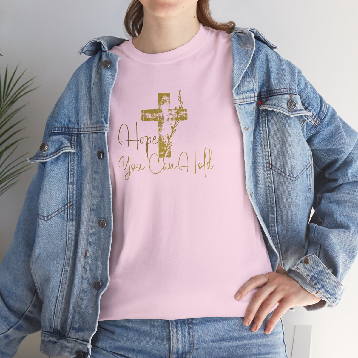 Christian T-Shirt - 'Hope You Can Hold' Gold Cross Tee