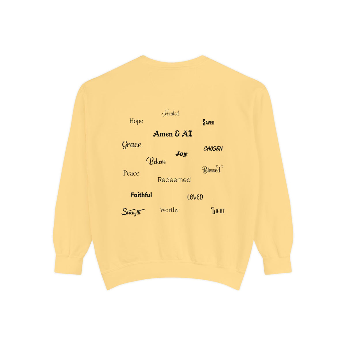Amen & AI Sweatshirt — Faith-Inspired Typography Crewneck