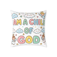 I Am a Child of God Pillow Light Color — Personalized Kids' Faith Decorative Throw Pillow