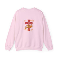 Unisex Christian Crewneck Sweatshirt — "Blessed" Faith Cross Graphic