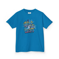 Kids 'Child of Light' Graphic Tee — Colorful Hand-Lettered 'Cherished' Back Design