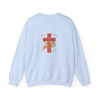 Unisex Christian Crewneck Sweatshirt — "Blessed" Faith Cross Graphic