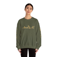 Christian AI Crewneck Sweatshirt - "Amen & AI" Gold Script, "Powered by Prayer, Driven by Data"