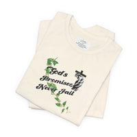 Faith T-Shirt — "God's Promises Never Fail" Christian Tee with Cross & Olive Branch Design