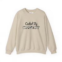 Crewneck Sweatshirt — "Coded By Christ" Inspirational Christian Graphic