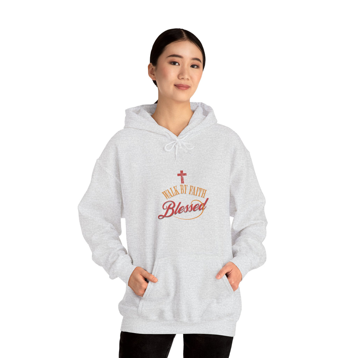 Unisex Blessed Faith Hoodie - 'Walk by Faith' Christian Pullover