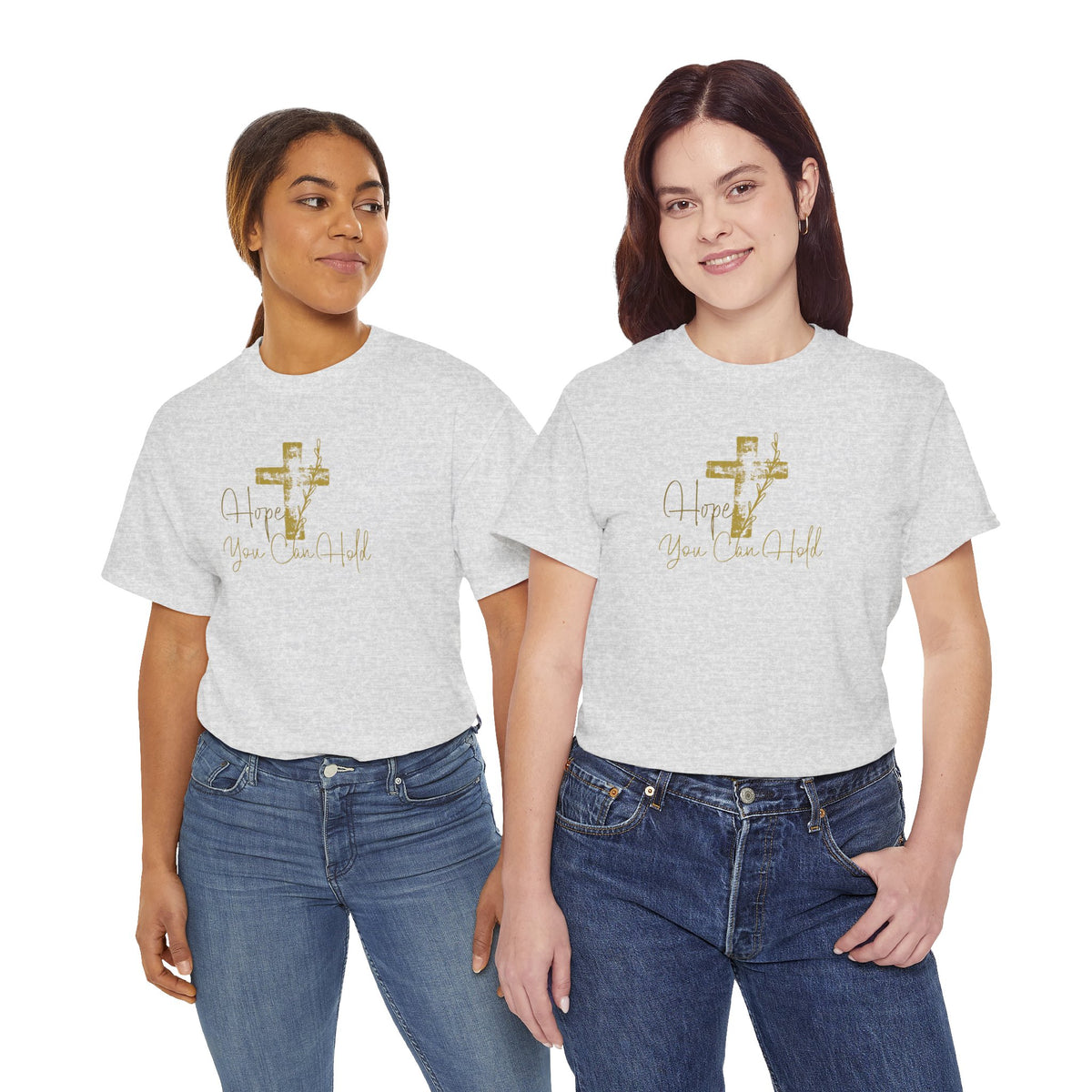 Christian T-Shirt - 'Hope You Can Hold' Gold Cross Tee