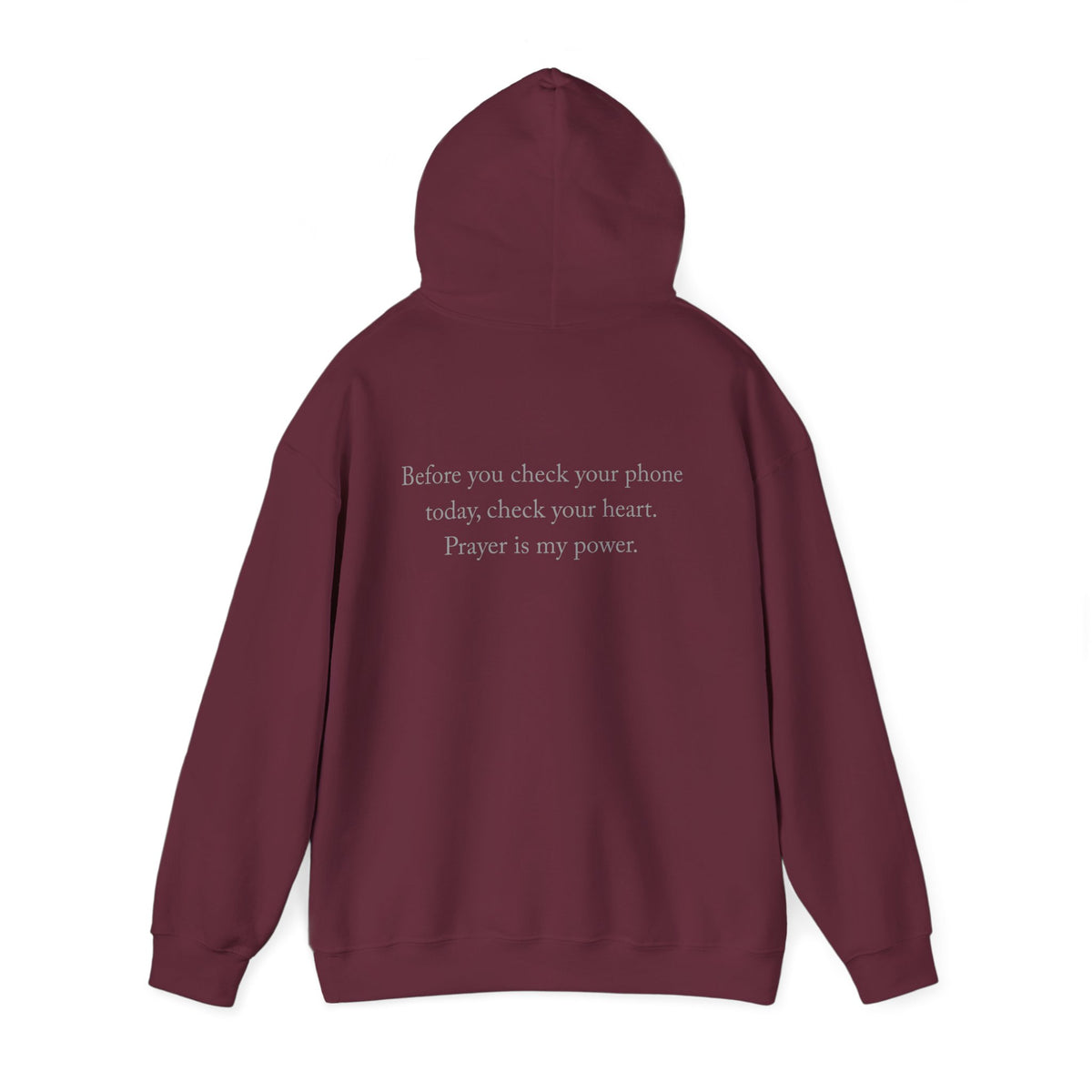 Prayer Is My Power Hoodie — "Before You Check Your Phone Today, Check Your Heart" Christian Hoodie