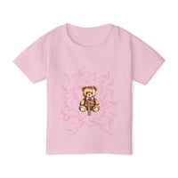 Toddler T‑Shirt — Cute Teddy Bear Cross Design with Pink Script