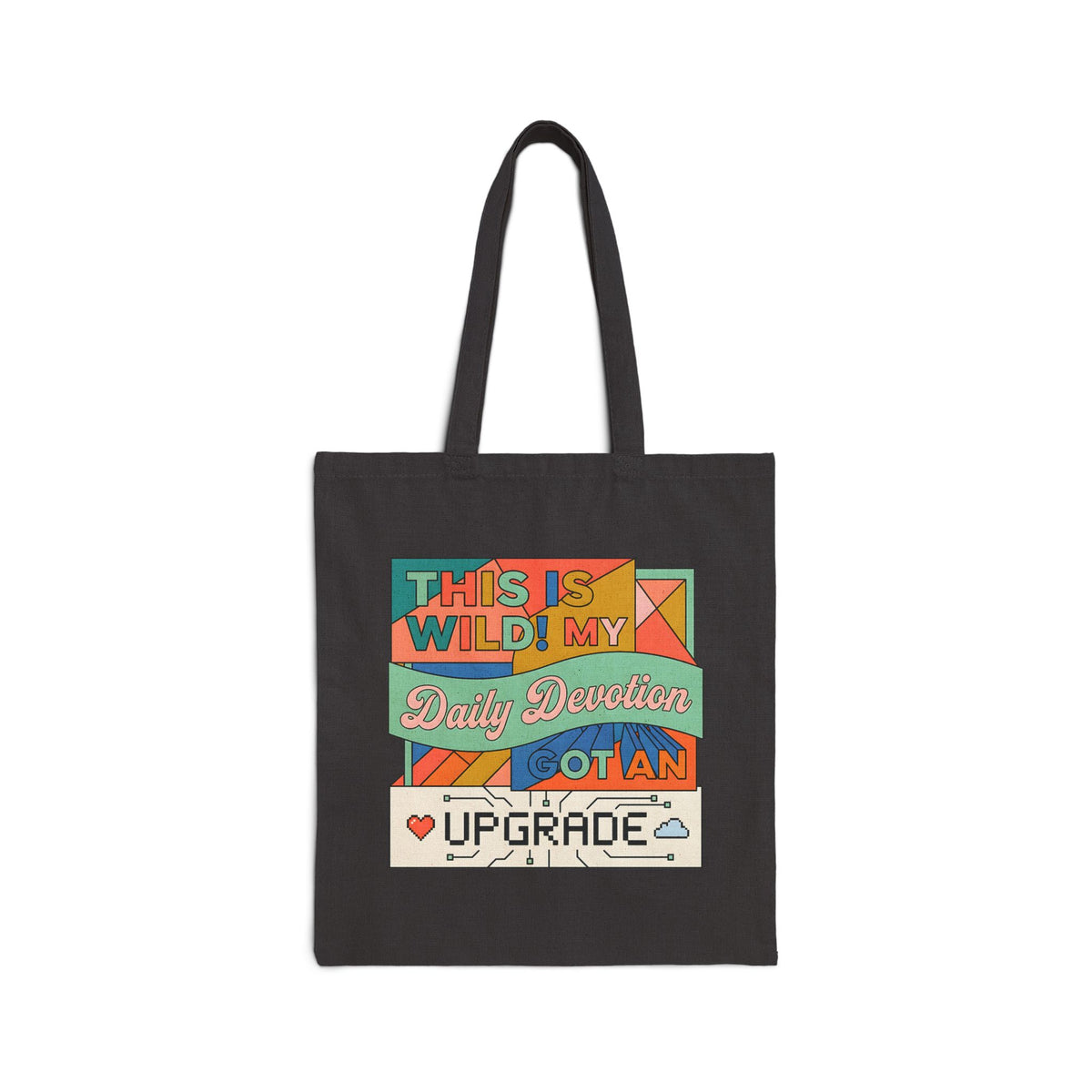 AI-Powered Scripture Study Tote Bag — Funny Retro Typography Cotton Canvas Shoulder Tote