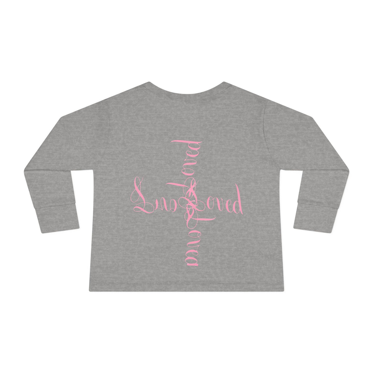 Toddler Tee — "Loved" Cute Teddy Bear Cross Design Long Sleeve