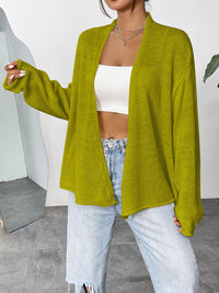 Open Front Dropped Shoulder Cardigan