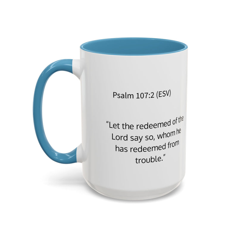 Redeemed Cross Accent Coffee Mug — Inspirational Christian Tea Cup (11/15oz)