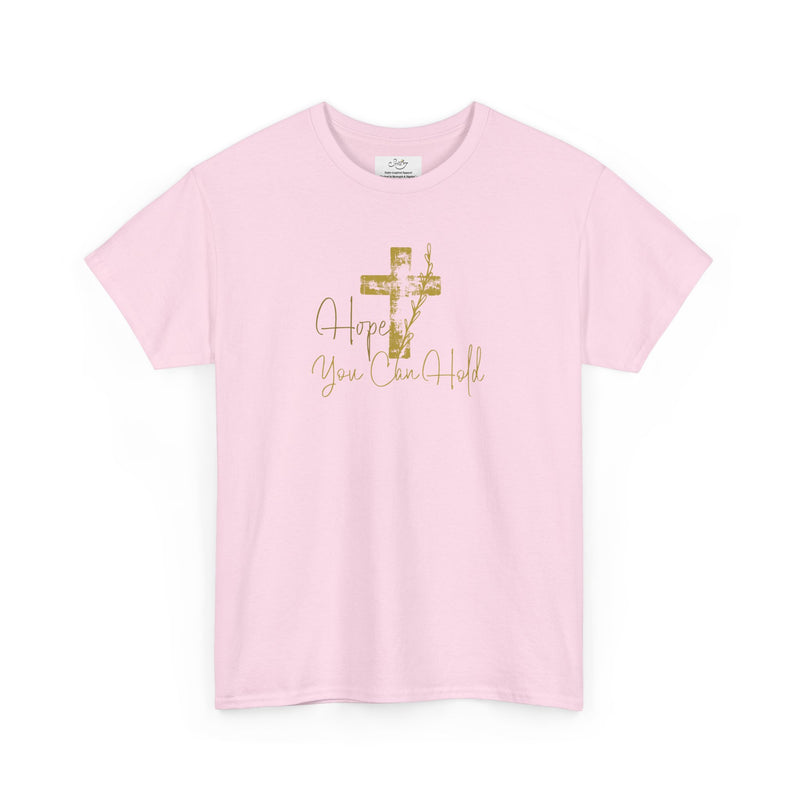 Christian T-Shirt - 'Hope You Can Hold' Gold Cross Tee