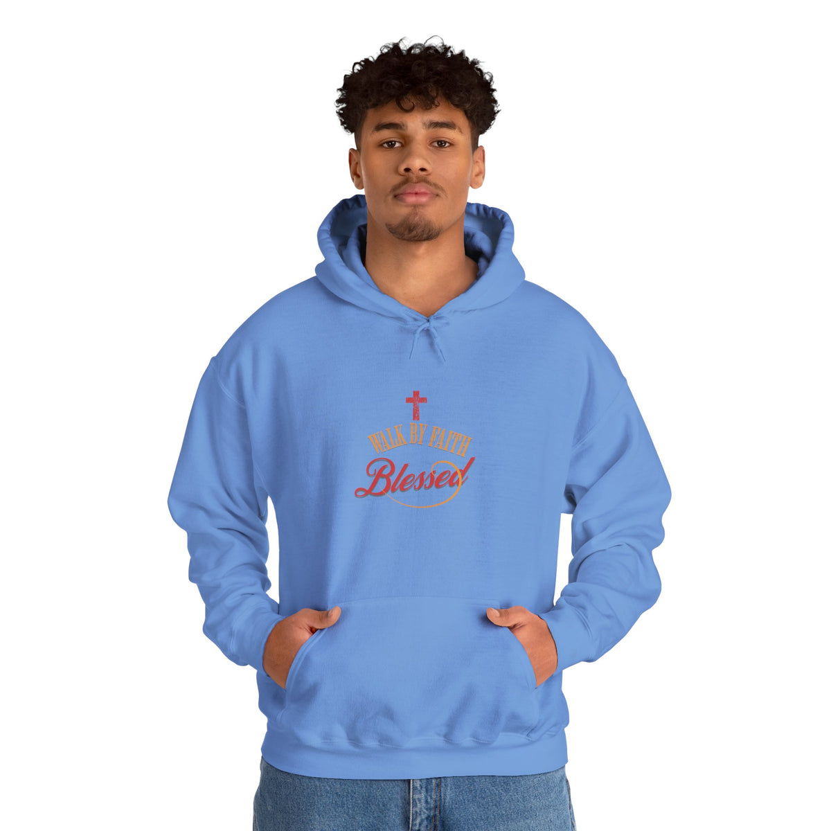 Unisex Blessed Faith Hoodie - 'Walk by Faith' Christian Pullover