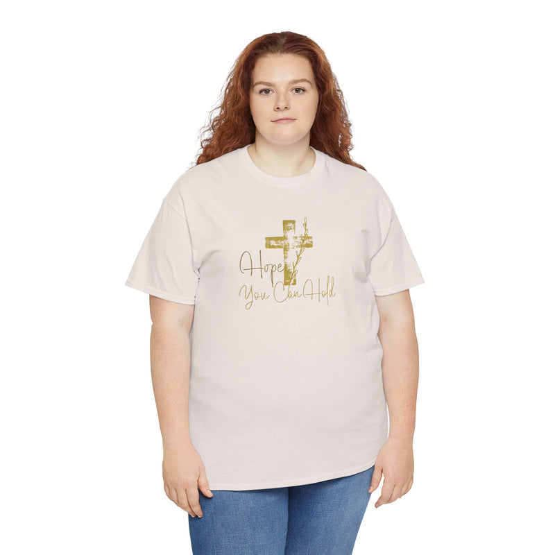 Christian T-Shirt - 'Hope You Can Hold' Gold Cross Tee
