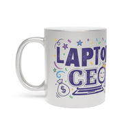 Laptop CEO Metallic Mug — Be Your Own Boss Silver/Gold Coffee Cup