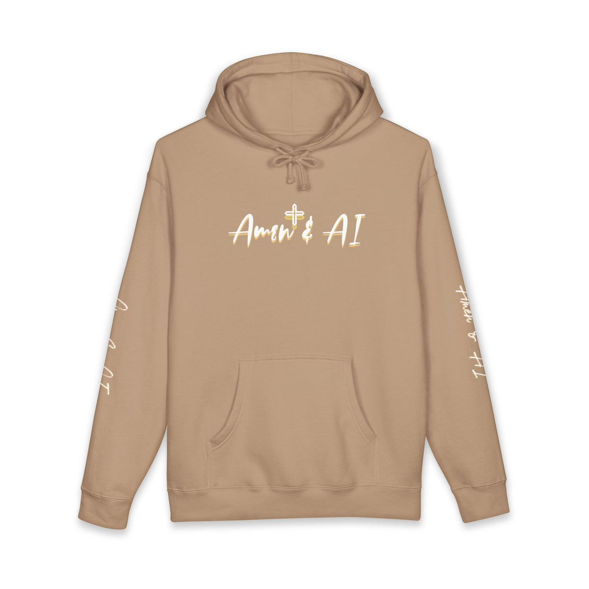 Faith + AI Hoodie — "Amen + AI" Religious Tech Graphic Pullover