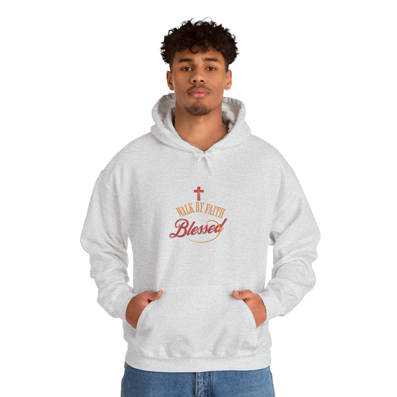 Unisex Blessed Faith Hoodie - 'Walk by Faith' Christian Pullover