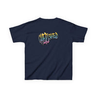 Kids 'Child of Light' Graphic Tee — Colorful Hand-Lettered 'Cherished' Back Design