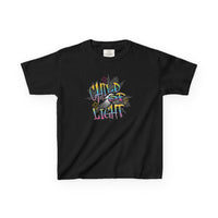 Kids 'Child of Light' Graphic Tee — Colorful Hand-Lettered 'Cherished' Back Design