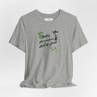 Faith T-Shirt — "God's Promises Never Fail" Christian Tee with Cross & Olive Branch Design