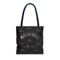 Anchored Inspirational Tote Bag — 'Anchored' Script Design
