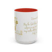 Christian Scripture Coffee Mug – Romans 15:13 Gold Calligraphy Accent Mug (11/15oz)