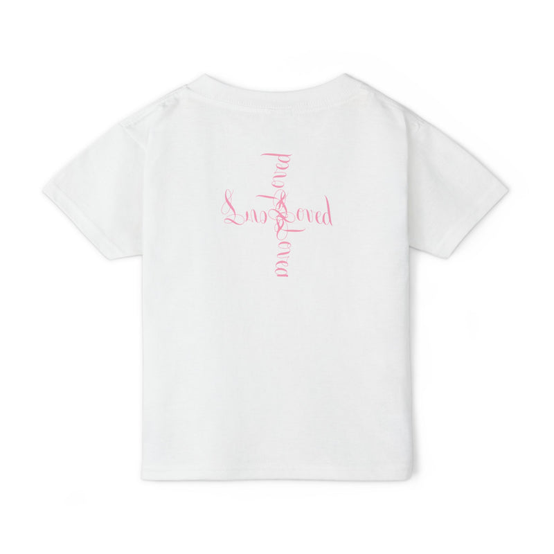 Toddler T‑Shirt — Cute Teddy Bear Cross Design with Pink Script