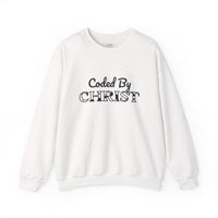 Crewneck Sweatshirt — "Coded By Christ" Inspirational Christian Graphic