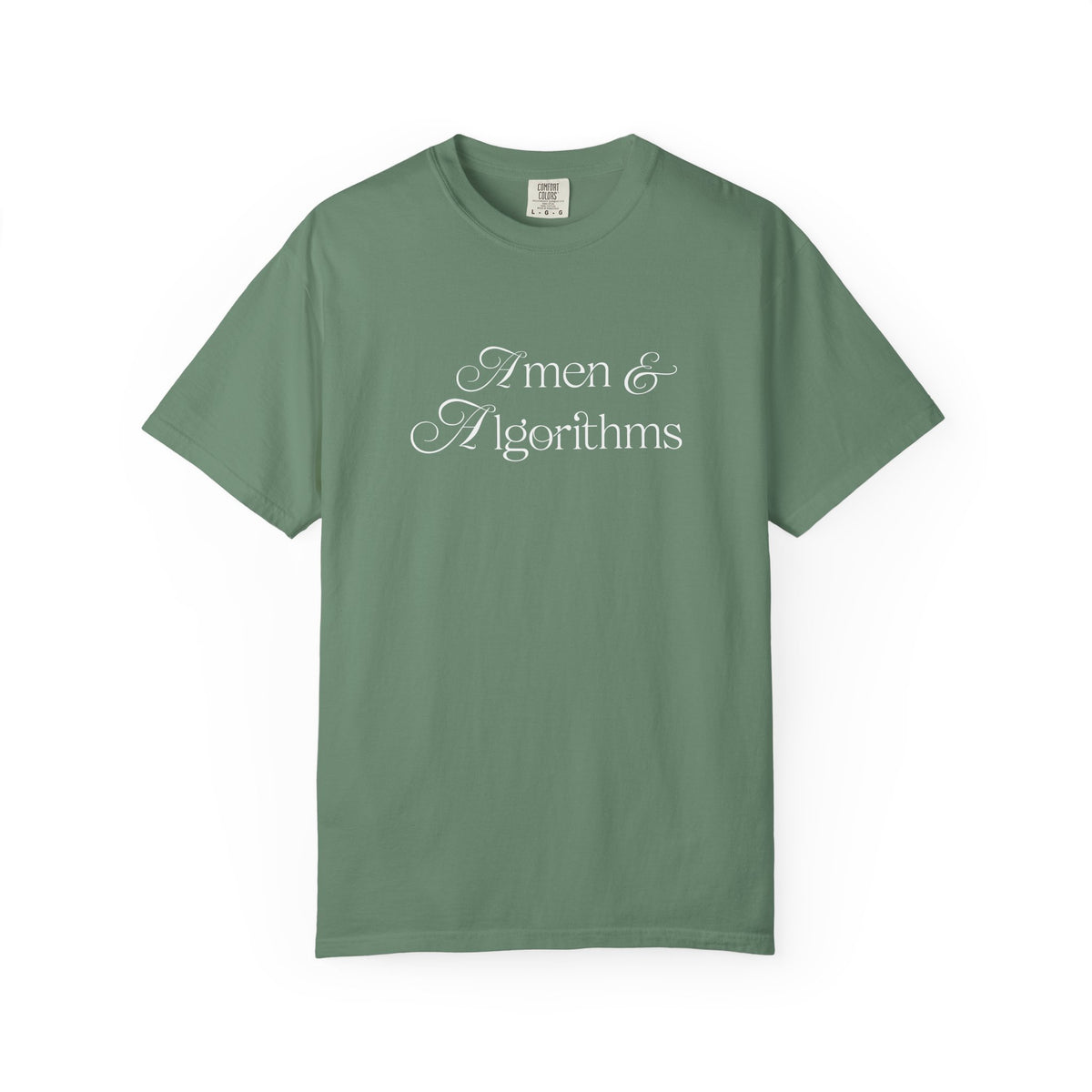 T-Shirt — 'Amen & Algorithms' / 'Blessed with Intelligence' Vintage Garment-Dyed Tee
