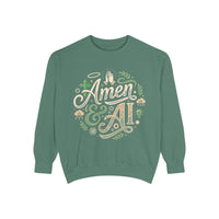 Amen & AI Sweatshirt — Faith-Inspired Crewneck with ‘Divine Data, Holy Purpose" Back Design